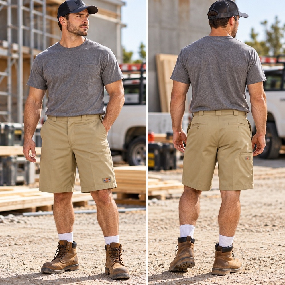 Dickies Mens Relaxed Fit 13 Inch Inseam Work Shorts Khaki WR640KH Size 36 NWT